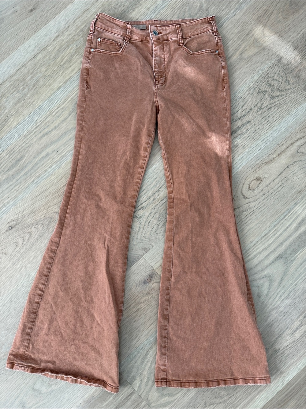 Pilcro Anthropologie Terracotta High Rise Flare Bell Bottom Jeans 28